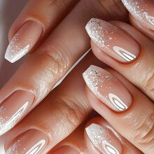 24Pcs Short Square Fake Nail Press On Nail Artificial Nail False Nail Glues On Nail Gradient French Nail Tips Gifts