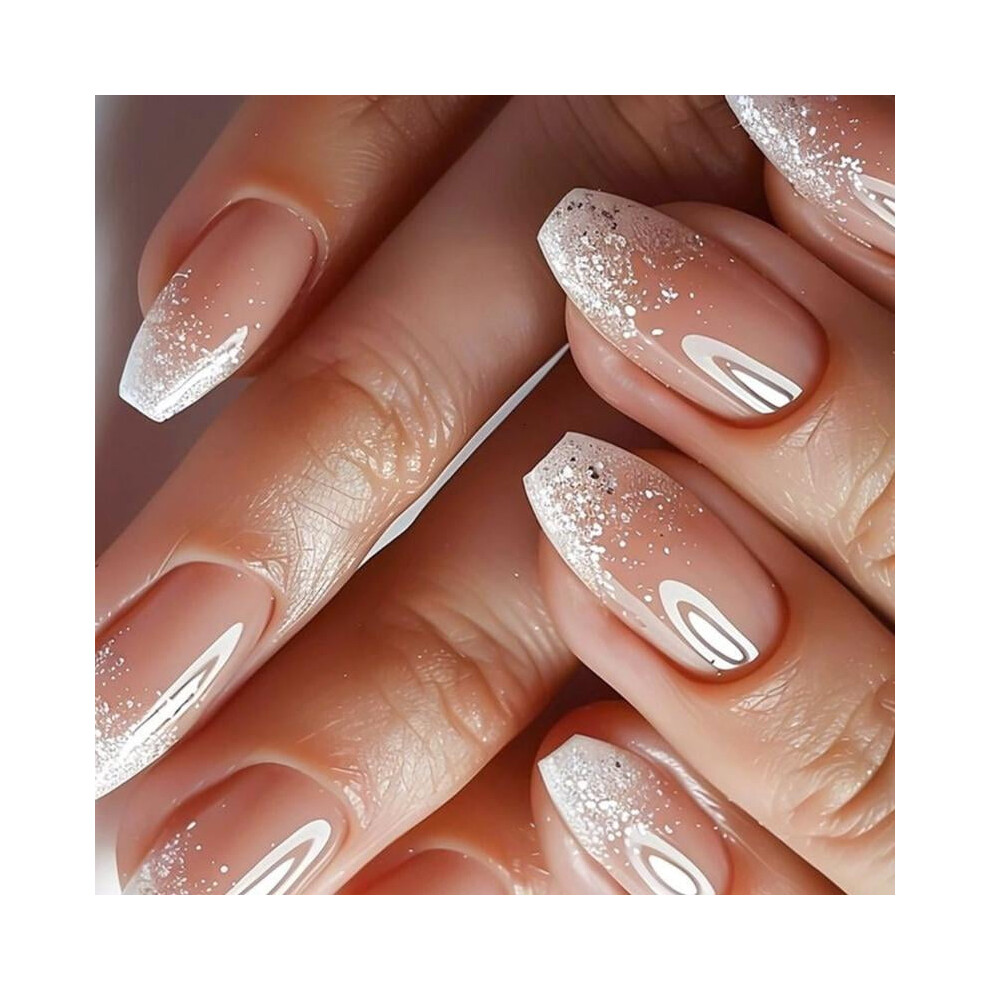 Press-On Fake Nails Square Short 24 Pieces