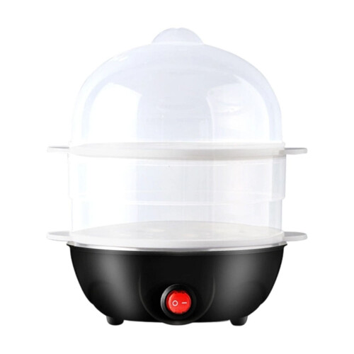 Electric Egg Cooker Black Double-Layer 14-Piece