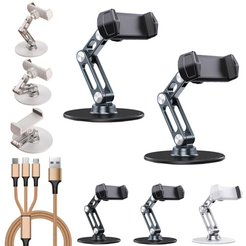 Adjustable Phone Stand for Desk Bed Treadmill Airplane 2 Pcs