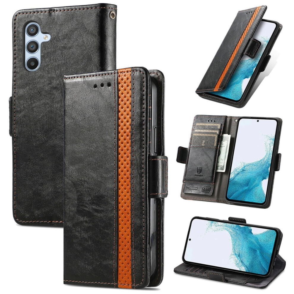 Samsung Galaxy A54 5G Leather Wallet Folio Case Black 974856090341