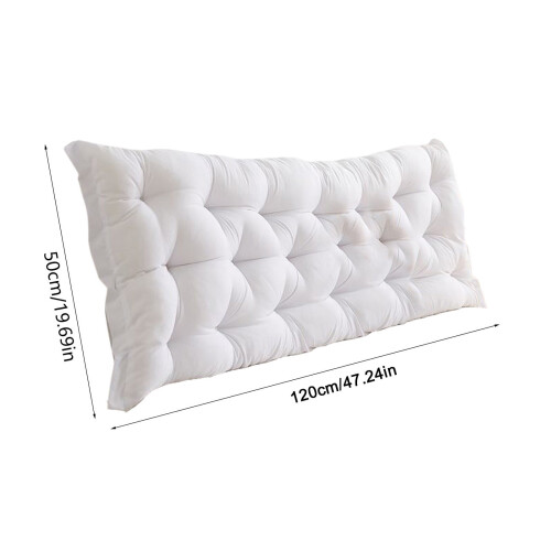 Home Decor47x19" Bedside Cushion Bedroom Bed Back Tatami Soft Package Sofa, White 1