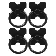 Round Ring Cabinet Drawer Pulls Black Zinc Alloy 4PCS