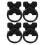 Round Ring Cabinet Drawer Pulls Black Zinc Alloy 4PCS 1