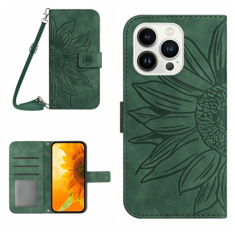 Sunflower Embossed Pu Leather Flip Wallet Case For Iphone 974856090648