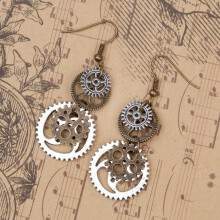Boucles d'oreilles pendantes Steampunk pour femme, pendentif engrenage, piercing, bijou de soirée/club, cadeau