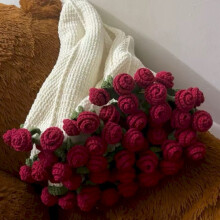 Crochet Rose Bouquet Blanket Kit for Adults 110 cm