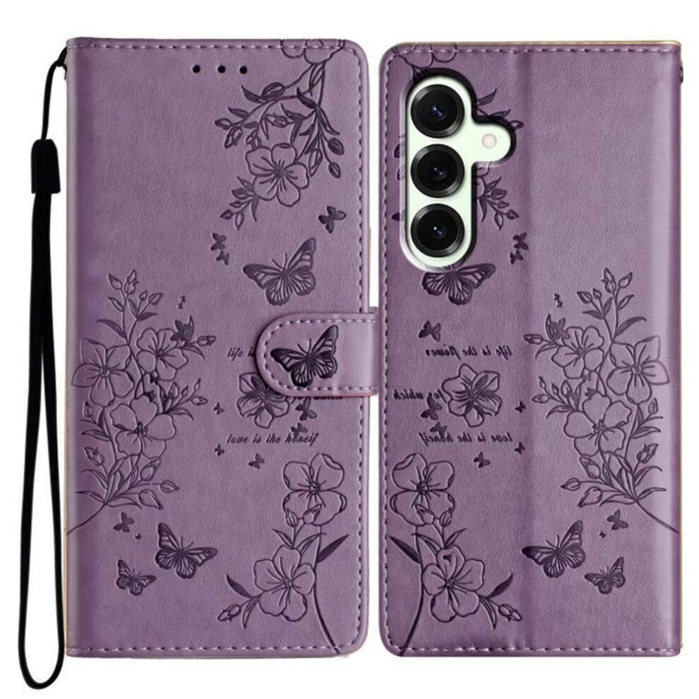 Pu Leather Flip Wallet Case For Samsung Galaxy S25 Fe Purple 974856086641