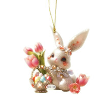 Easter Bunny Hanging Pendant Colorful Animal Ornament Style