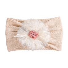Baby Headband Newborn Infant Toddler Nylon Hairbands Cute Soft Beanie Headwrap Hair Accessories Beige Free Size