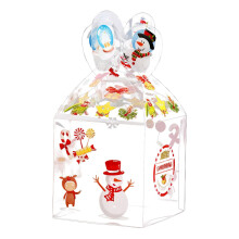 Cutie de cadou transparentă de Crăciun cu suprafață texturată – Recipient elegant de mână pentru bomboane și delicii, compatibil cu decorul