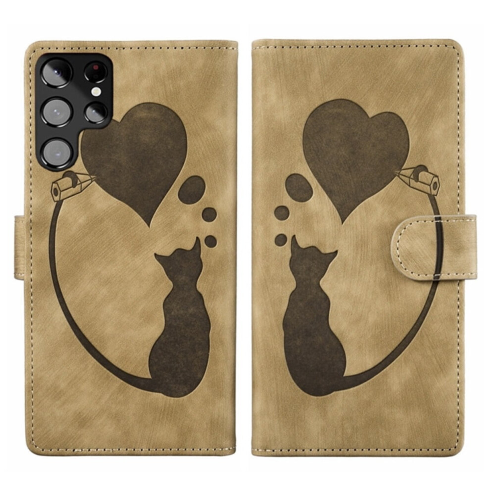 Pu Leather Flip Wallet Case For Samsung Galaxy S22 Brown 968604589331