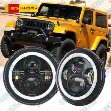Péire Soilse Ceannlampa Babhta LED 7" Orlach le haghaidh Jeep Wrangler JK LJ TJ CJ