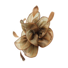 Women's Vintage Feather Fascinator Hair Clip Coffee