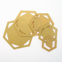 Hexagon Templates for Quilting and Embroidery 5 pcs Golden