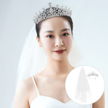 Rhinestone Veil Crown Comb for Girls Birthday