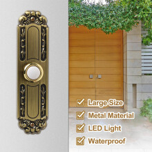 Antique Bronze Doorbell Button Wired Rectangular LED Wall