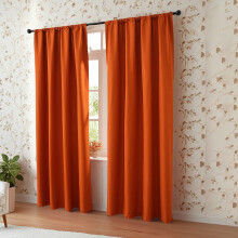 Orange Textile Blackout Curtains Thermal Insulated Noise