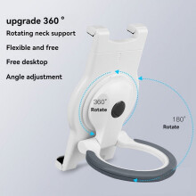 Adjustable Foldable Tablet Stand - Portable Desk Stand with Hand Ring Back Clip