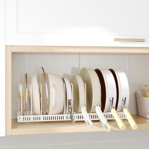 Pot Rack for Kitchen Cabinet - Black, 7-Compartment 1