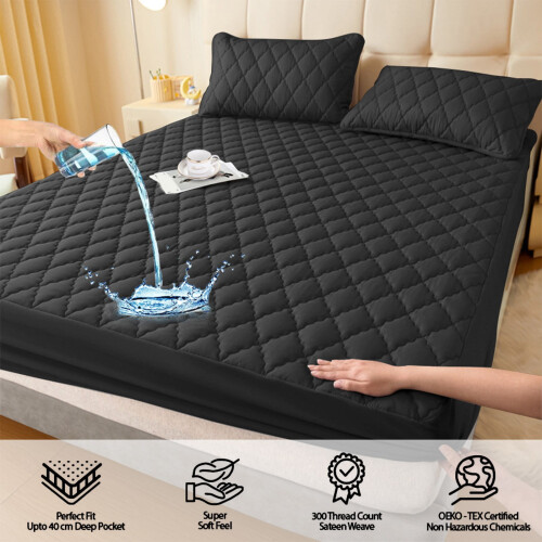 Waterproof Bed Sheet Polyester 90x200cm Non-Slip Fitted