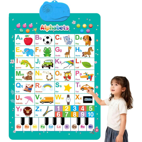 Bilingual Talking Wall Chart for Kids English Spanish ABCs