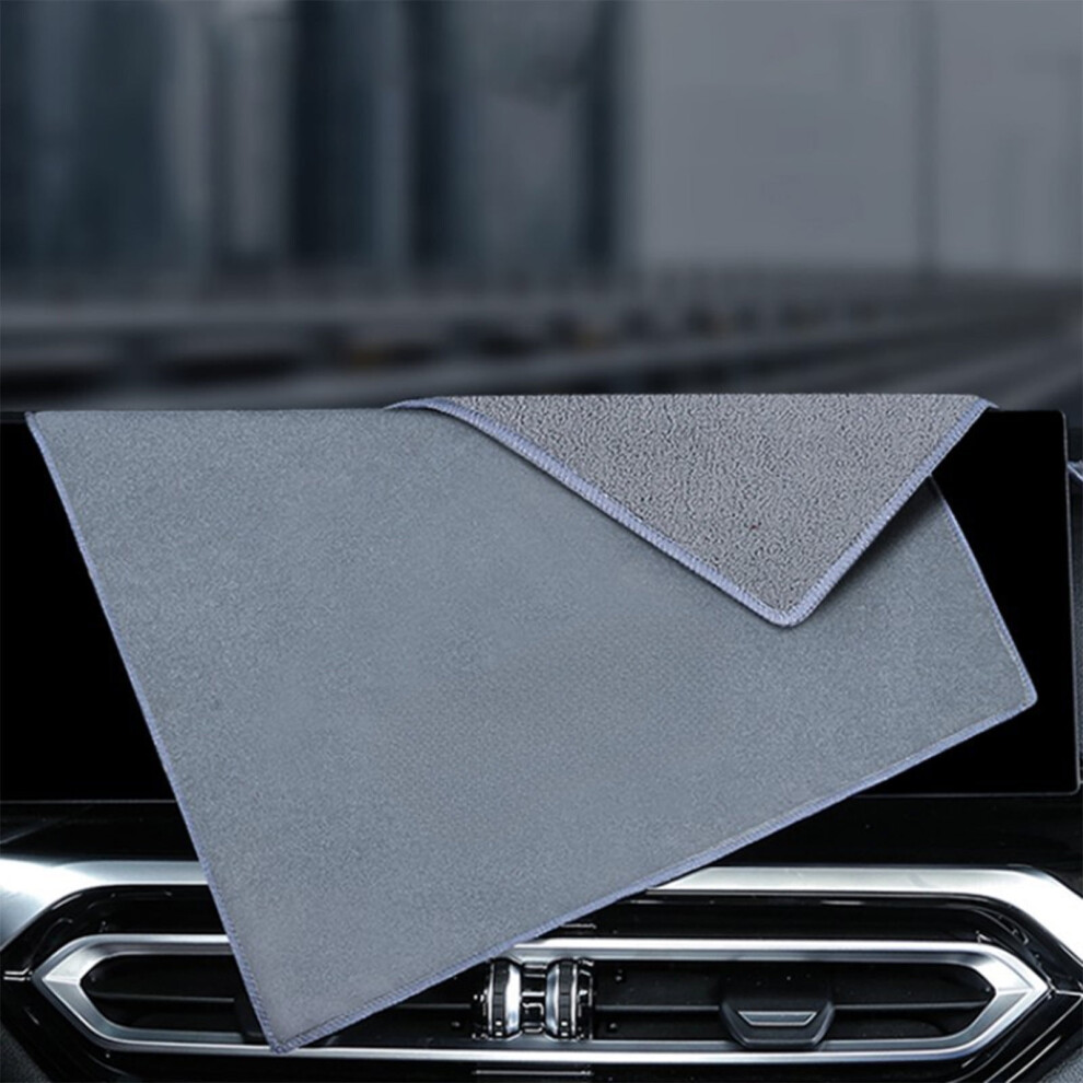 Microfiber Car Wash Towel Suede Double-Sided 60X30cm Gray 974856107438
