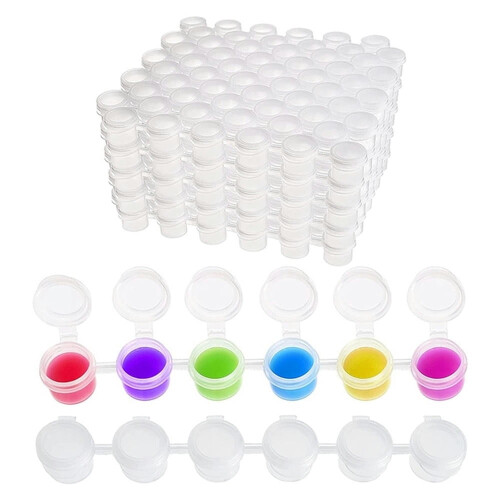 50 λωρίδες δοχείων μπογιάς, 300 δοχεία 2Ml/0.07Oz κενά δοχεία μπογιάς με καπάκια, για