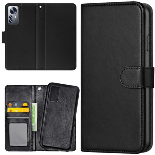 Compatível com Xiaomi 12 Pro - Capa Carteira/Capa Preta