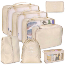 DISEN Cubes de rangement compressibles pour bagages, lot de 8, pliables et légers, pour enfants. Sac de rangement idéal pour les voyages.