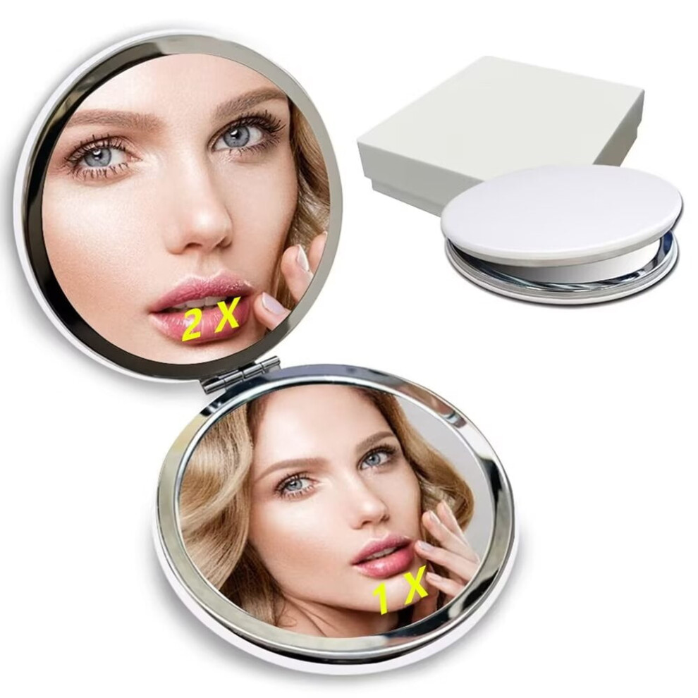 Round handheld magnifying makeup mirror 10X and 1X 5 inch