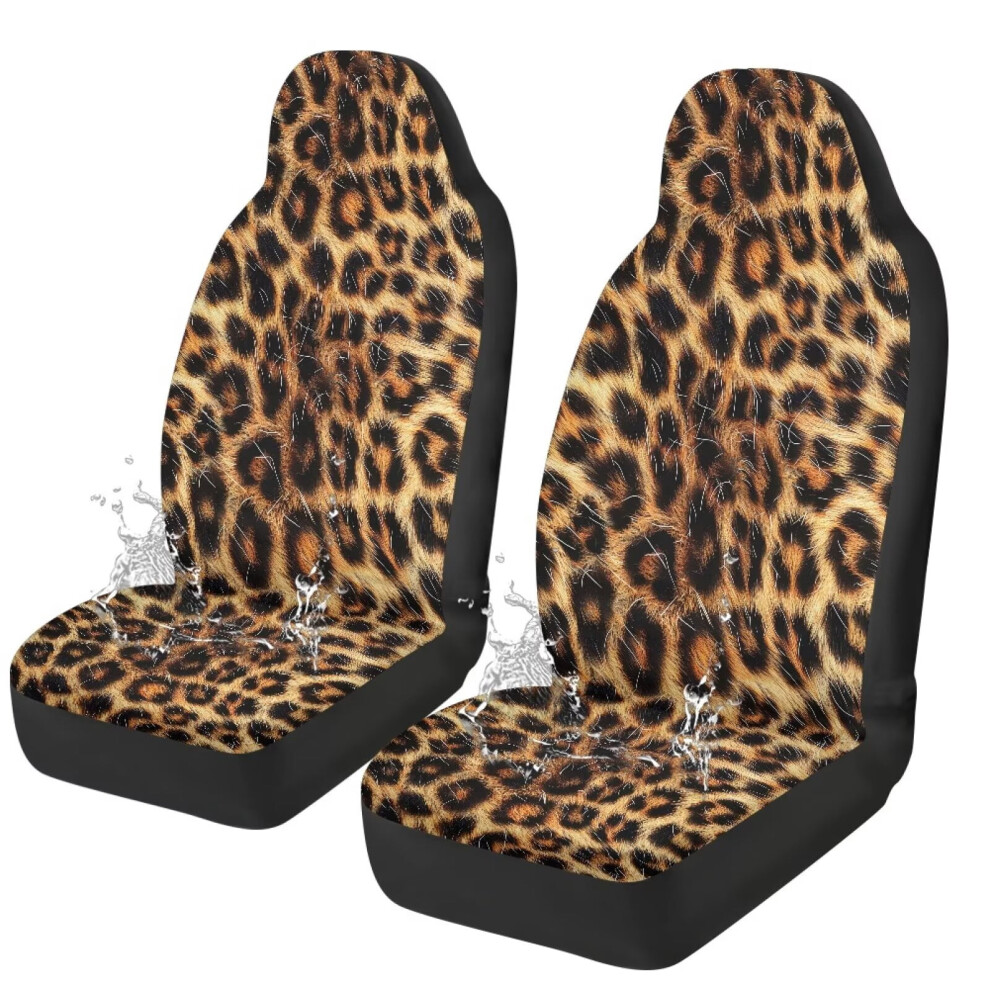 Leopard Front Seat Covers Waterproof Breathable 2 Pcs 9043876528316