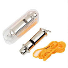 Stainless Steel Emergency Whistle with Lanyard 1pc
