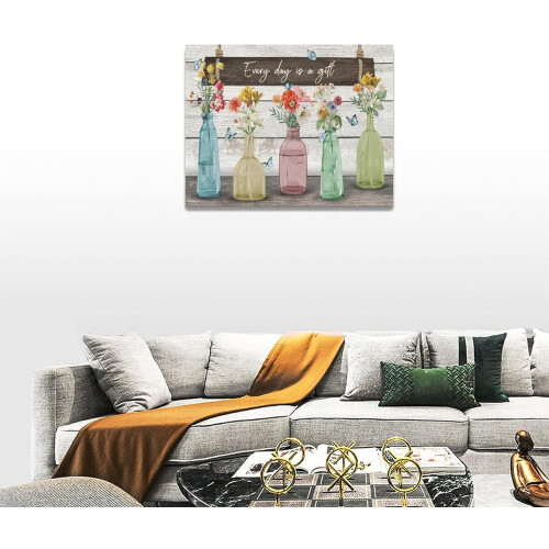Toile murale décorative « Fleurs de ferme » – 30 x 40 cm 1