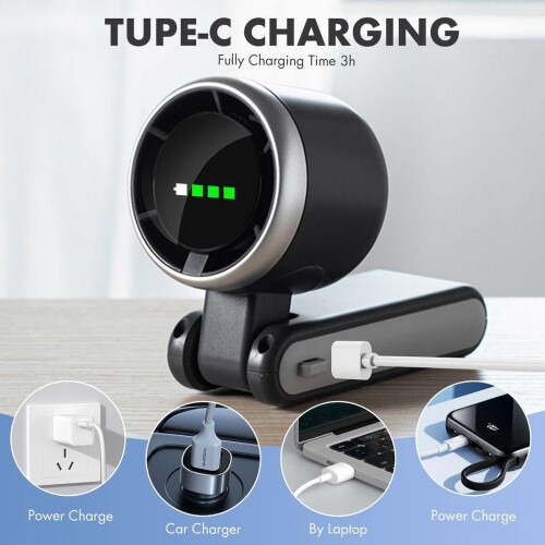 Ventilateur portable turbo à 5 vitesses, USB-C 2