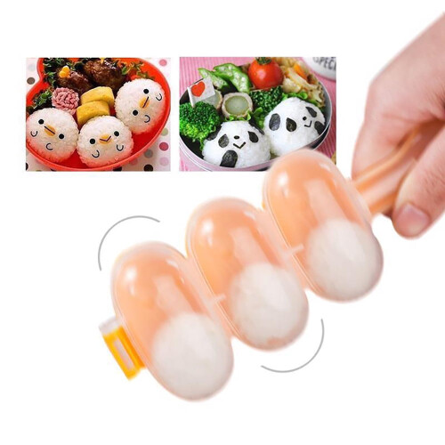 Sushi Rice Mold Maker PP Plastic 3-Piece Set 18.5x7x3cm