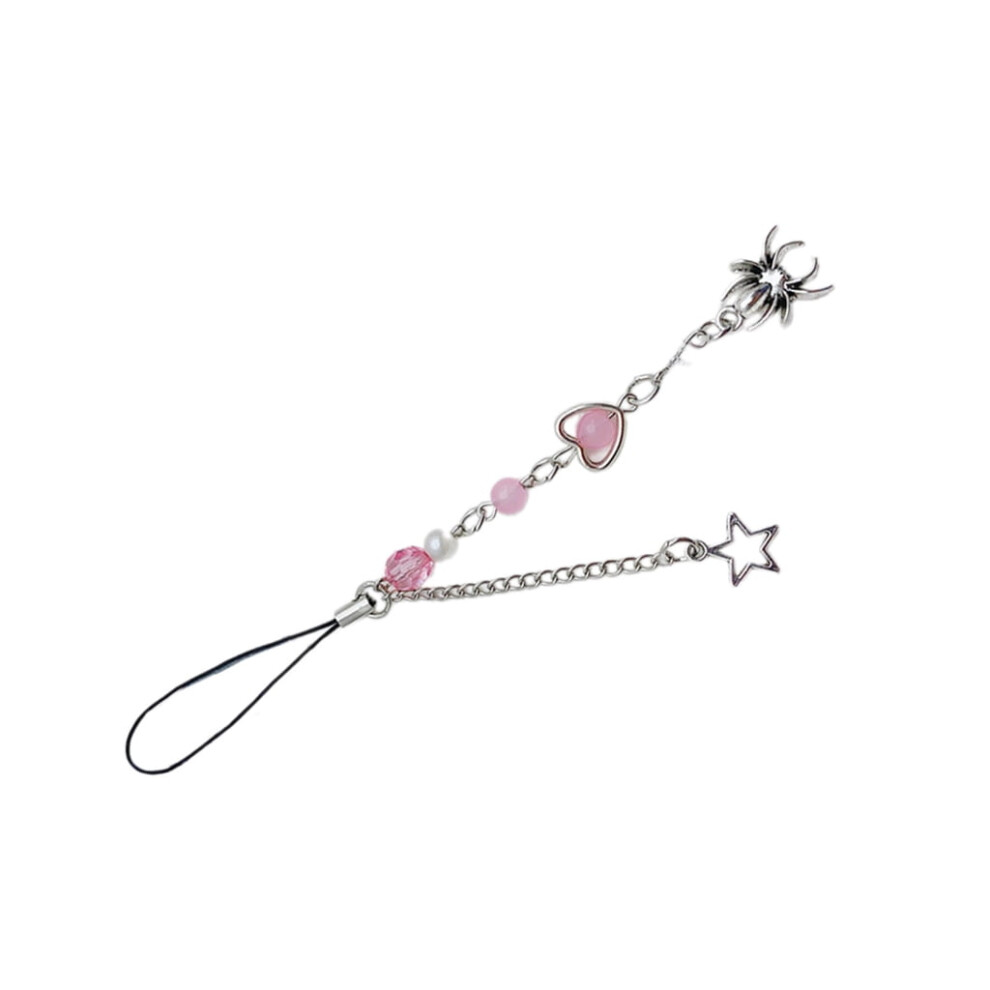 Spiderweb Phone Charm Acrylic Bead Lanyard Keychain 9128909472634