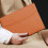 A4 Waterproof Leather File Folder with Hand Strap Orange 6