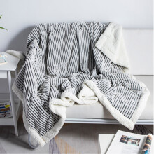 Sherpa Fleece Throw Blanket Soft Blue White 51x63 Inch