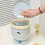 Mini poubelle de bureau à couvercle basculant bleue 6