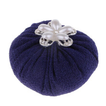 Round Pin Cushion with Rhinestones Dark Blue