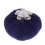Round Pin Cushion with Rhinestones Dark Blue 1