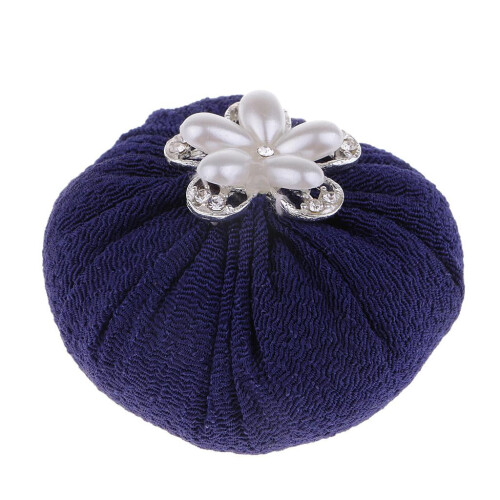 Round Pin Cushion with Rhinestones Dark Blue