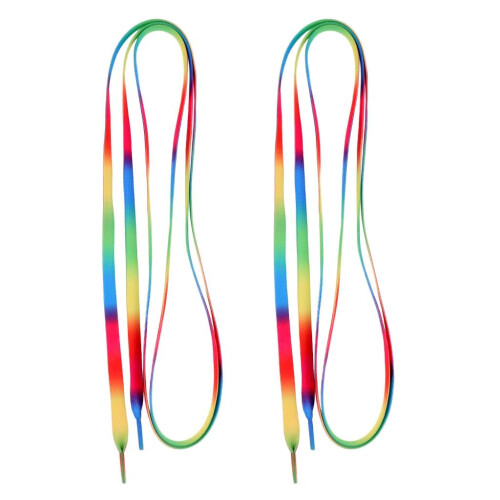 Knitted Shoelaces for Skates Rainbow 1 Pair 1