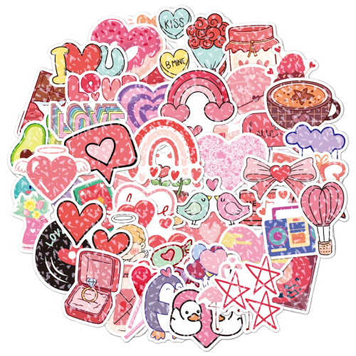 Valentine's Day Stickers Waterproof Vinyl 100 pcs 1