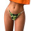 Women's Green Lace Low-Rise G-String Thong, T-back Style 1