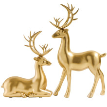 Christmas Elk Ornament Resin Desktop Decoration 2pcs