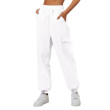 Women's High-Waisted Fleece Thermal Leggings White M
