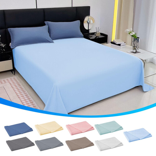 Drap plat en microfibre douce, infroissable et résistante à la décoloration, vert