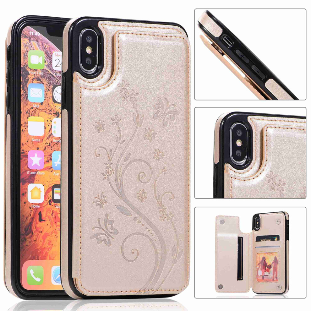 Iphone Xr Retro Flower Pu Leather Flip Cover With Card 9180333371495